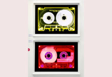 Load image into Gallery viewer, Tape Collection, 'Ferric 60 (Red/Pink)'. The Heidler &amp; Heeps collaborations are creative representations of Natasha Heidler and Richard Heeps’ personal past, and their personalities. Tapes are significant in both their lives and the work here is made from their own collections. Their unique process makes these artworks not inanimate objects, rather they have depth, texture, grit, and they even appear to move.